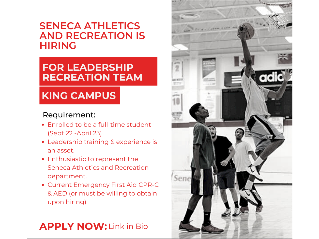 Seneca Athletics & Recreation is hiring