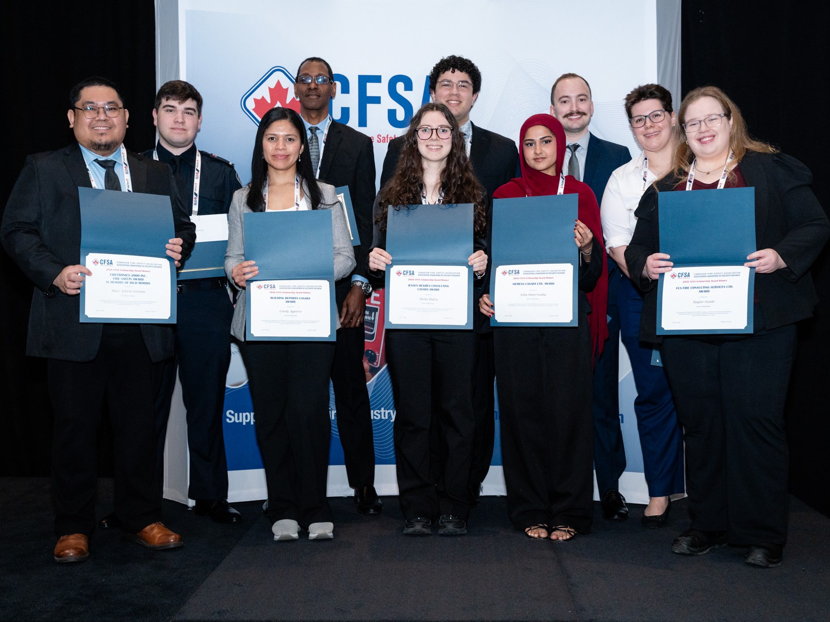 Eight students earn awards from Canadian Fire Safety Association