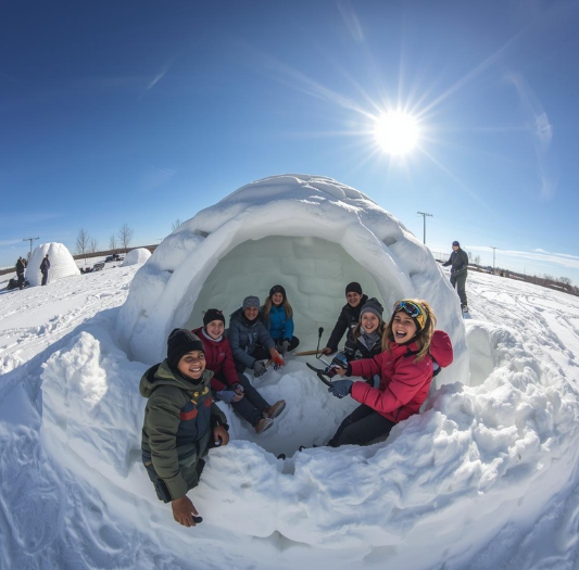 Igloo Building & Snow Shoeing