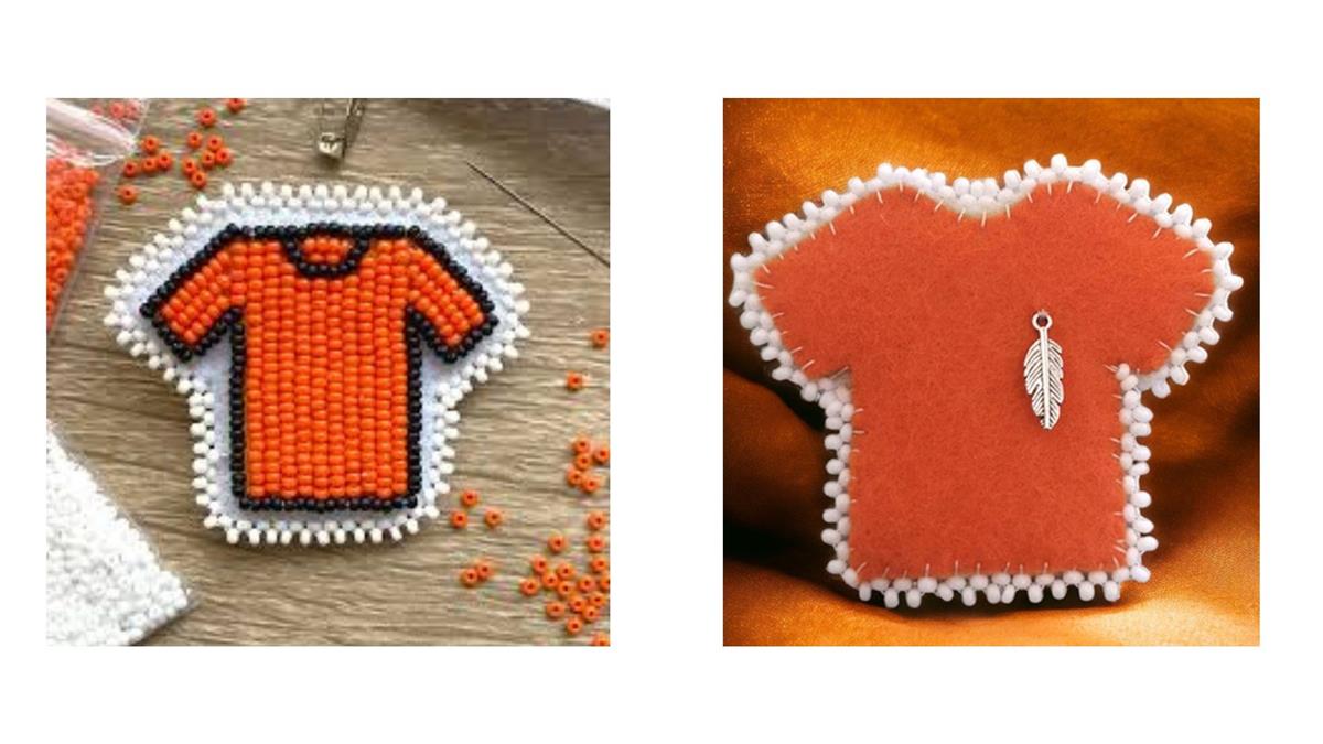 Beading Orange Shirt Pins with Athletics and Recreation