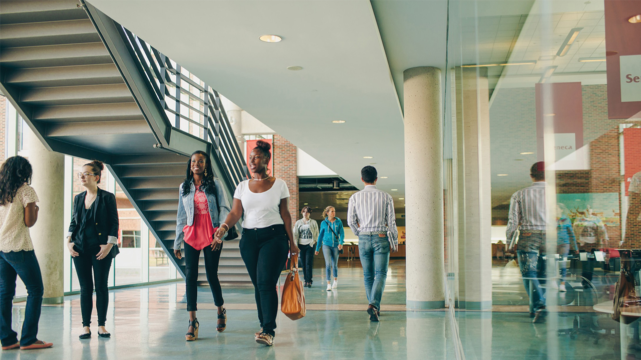 Students walking