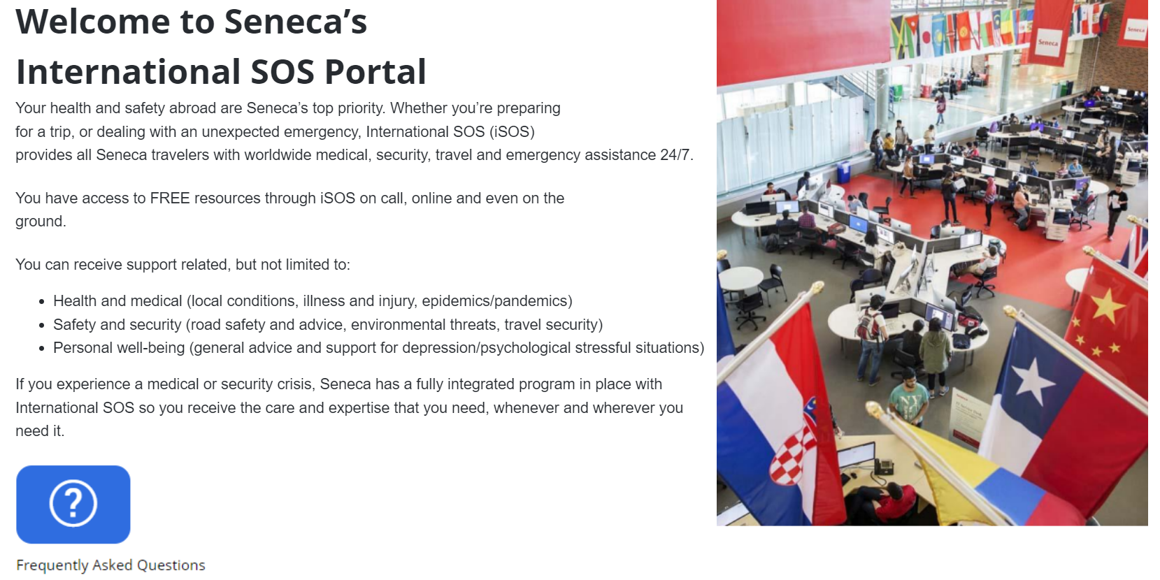 Screen grab of iSOS portal