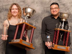 Seneca Sting women’s soccer player Marlene Siwula and badminton player Anthony Tso were named Seneca Sting Athlete of the Year for 2024-25. Tso and his badminton partner Jordan Lau captured the OCAA Championship with a perfect record and earned silver at the CCAA National Championships. 